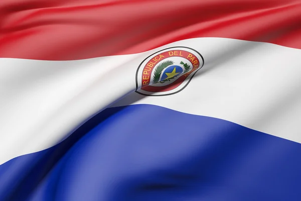 Bandeira da República do Paraguai agitando — Fotografia de Stock