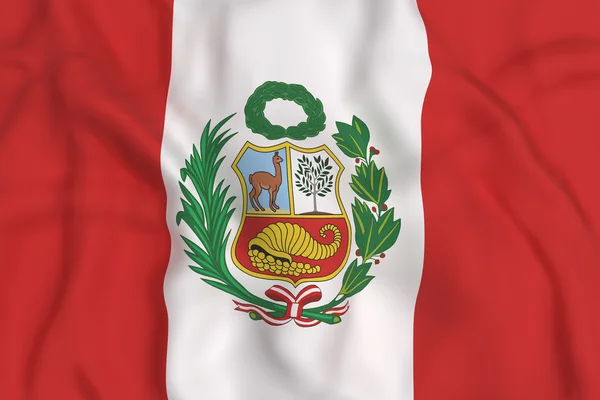 Vlag van de Republiek Peru zwaaien — Stockfoto