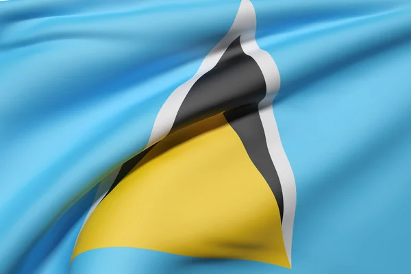 Saint Lucia bayrak sallayarak — Stok fotoğraf