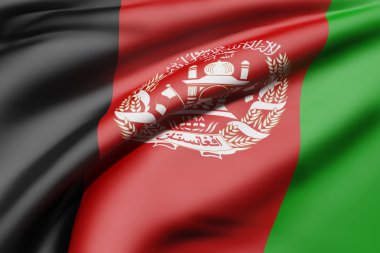 bir Afganistan bayrağı sallayarak 3d render