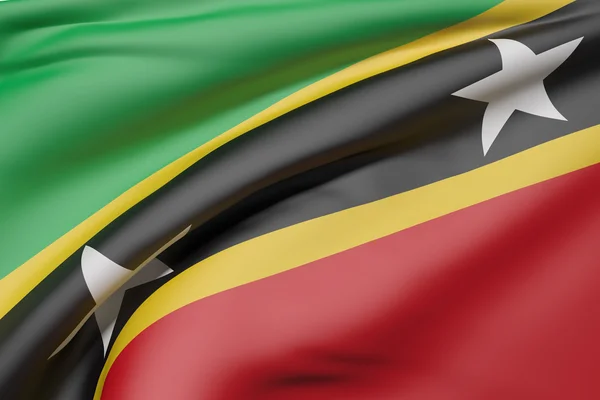 Federazione di San Cristoforo e Nevis bandiera sventola — Foto Stock