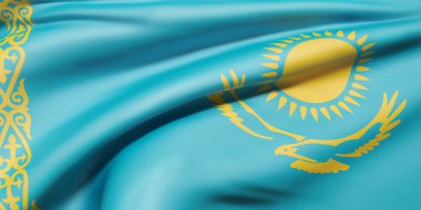Kazakistan bayrak sallayarak