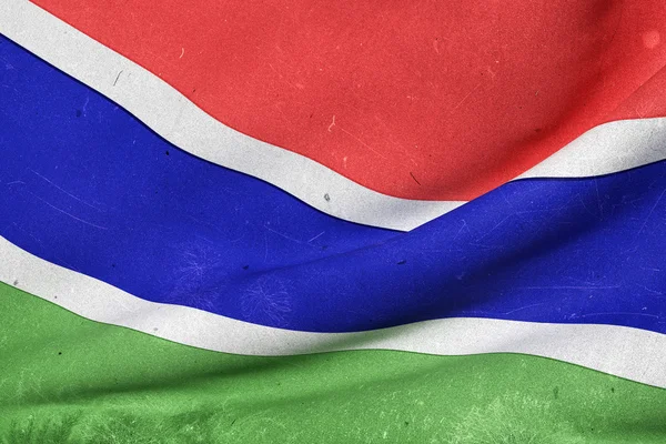 Gambia flagga viftar — Stockfoto