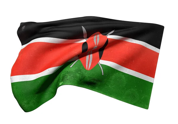 Mávání vlajkami Keňa — Stock fotografie