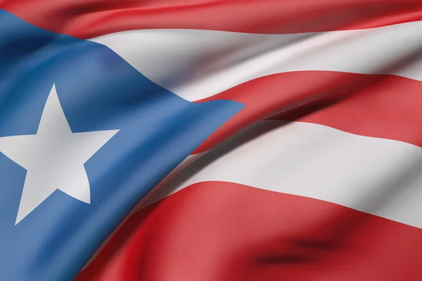 Mávání vlajkami Commonwealth of Puerto Rico — Stock fotografie
