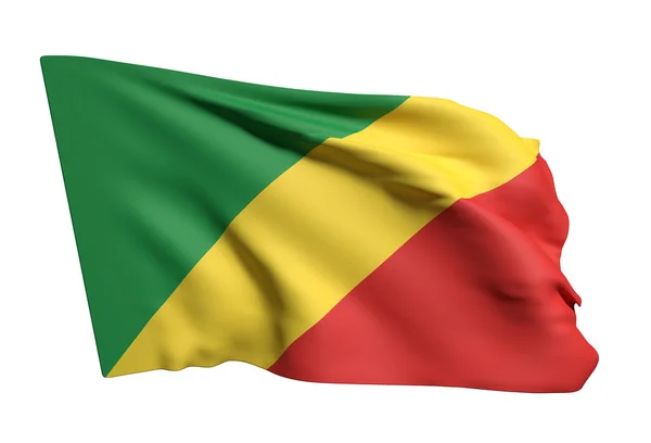 Drapeau de la République du Congo agitant — Photo