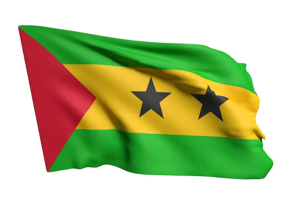 Democratic Republic of Sao Tome and Principe flag waving — Stock Photo, Image