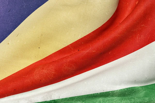 Seychelská vlajka mávání — Stock fotografie