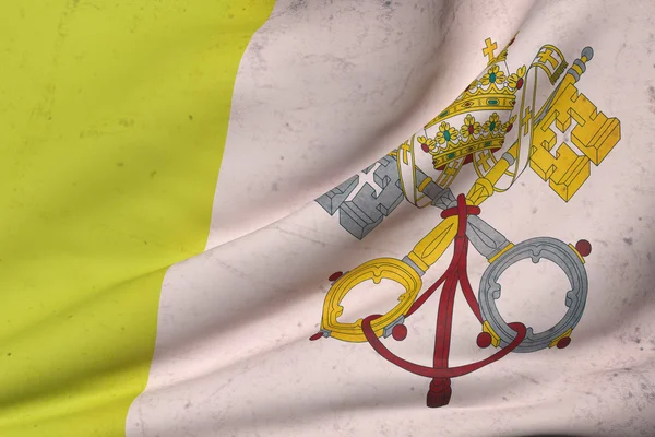 3D visszaadás-ból egy Vatikáni zászlót lengetve — Stock Fotó