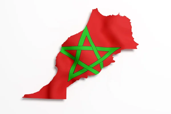 Silhouette of Morocco map with flag — Stock Photo, Image