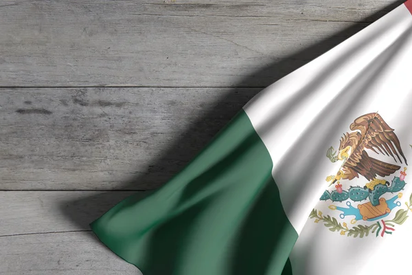 Mexikói zászló fafelületre — Stock Fotó