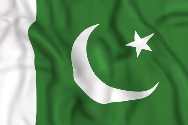 伊斯兰教的巴基斯坦共和国国旗飘扬 — 图库照片