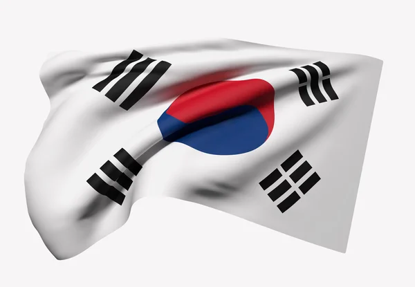 Δημοκρατία της Κορέας σημαία κυματίζει — Φωτογραφία Αρχείου