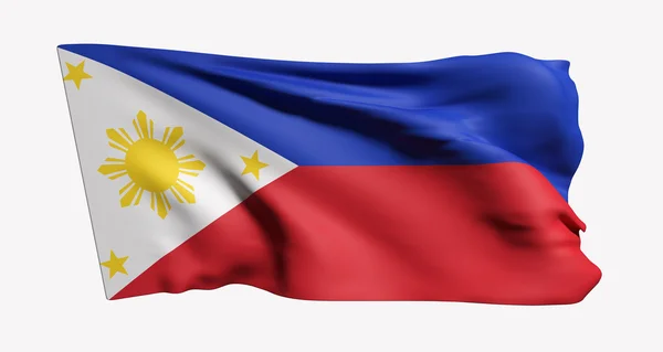 Drapeau de la République des Philippines agitant — Photo