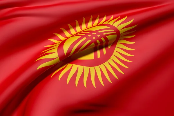 Kirghizistan Bandiera sventola — Foto Stock