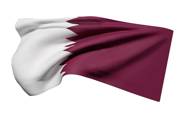 Qatar flag waving — Stock Photo, Image