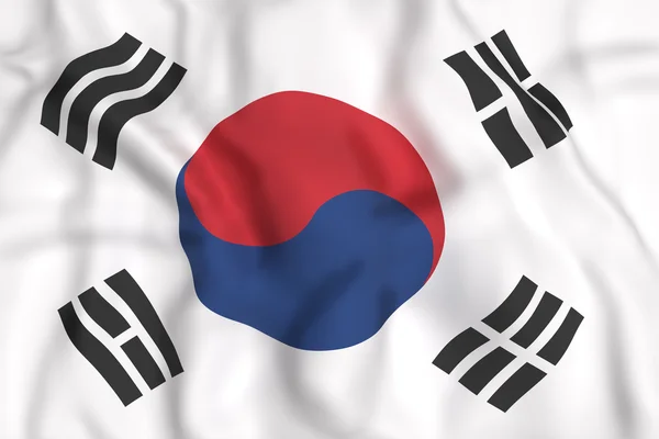 Bendera Republik Korea melambai — Stok Foto