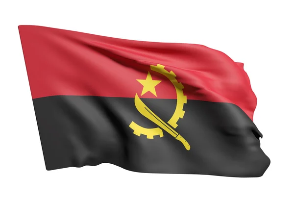 安哥拉共和国国旗飘扬 — 图库照片