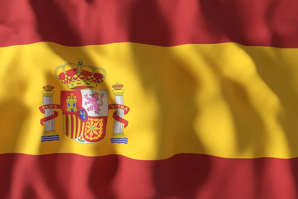 3d renderização de Espanha bandeira acenando — Fotografia de Stock