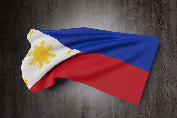 Drapeau de la République des Philippines agitant — Photo