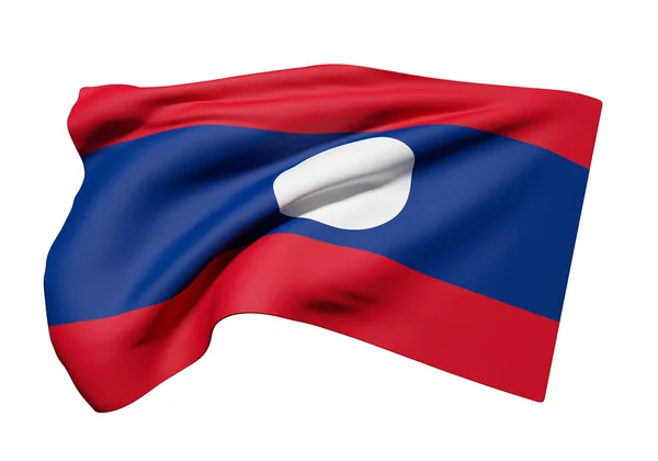 Flagge der Demokratischen Volksrepublik Laos geschwenkt — Stockfoto