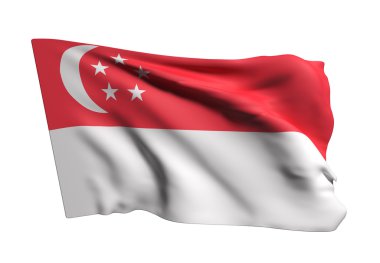 Singapur Cumhuriyeti bayrak sallayarak