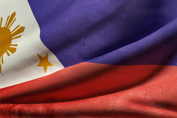 Drapeau de la République des Philippines agitant — Photo