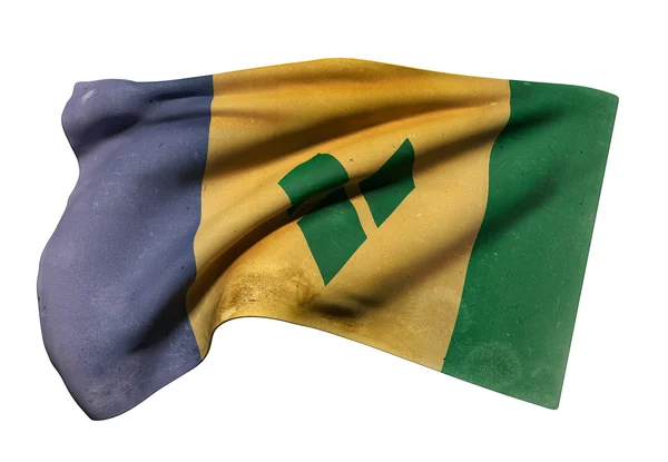 Mávání vlajkami Svatý Vincenc a Grenadiny — Stock fotografie