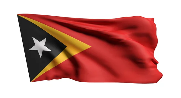 Bandeira da República Democrática de Timor-Leste acenando — Fotografia de Stock