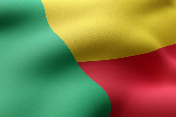 Egy Texturált Nemzeti Benin Zászló Kiadása — Stock Fotó