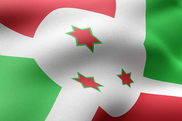 Рендеринг Текстурированного Национального Флага Бурунди — стоковое фото