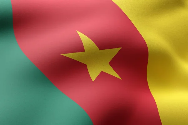Representación Una Bandera Nacional Camerún Texturizada — Foto de Stock