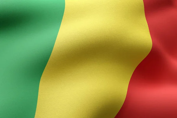 Renderowanie Teksturowanej Flagi Konga — Zdjęcie stockowe