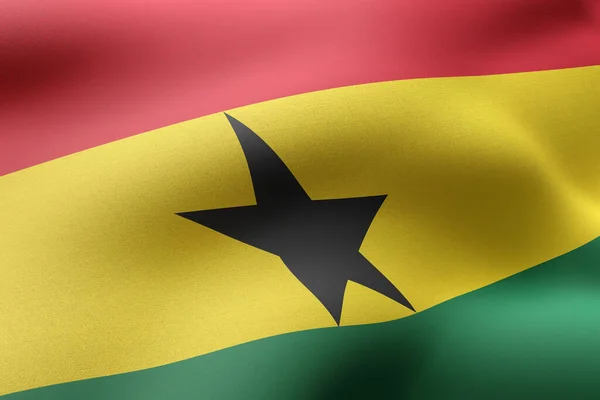 Darstellung Einer Strukturierten Ghanaischen Nationalflagge — Stockfoto