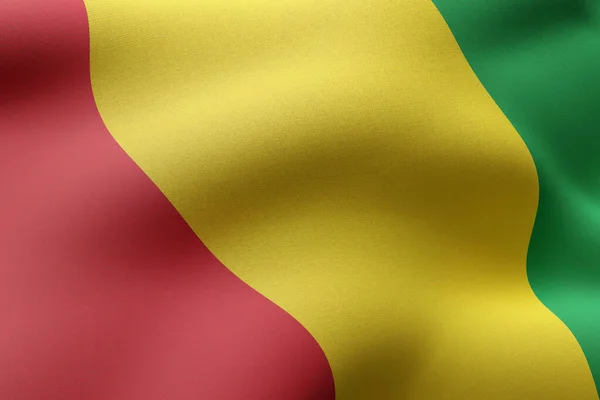 Rendering Una Bandiera Nazionale Della Guinea Testurizzata — Foto Stock