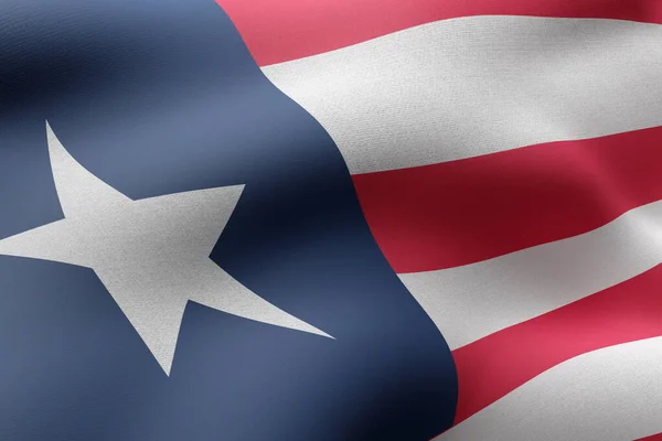 Рендеринг Текстурированного Национального Флага Либерии — стоковое фото