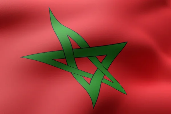 Rendu Drapeau Texturé Maroc — Photo