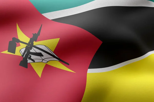 Representación Una Bandera Nacional Mozambique Texturizada — Foto de Stock