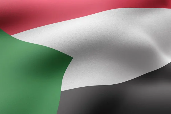 Darstellung Einer Strukturierten Nationalen Nordsudan Flagge — Stockfoto