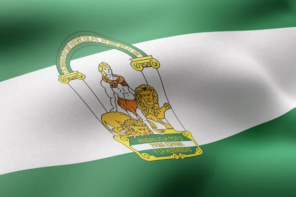 Konvertering Silkeslen Andalusisk Spansk Gemenskapsflagga — Stockfoto