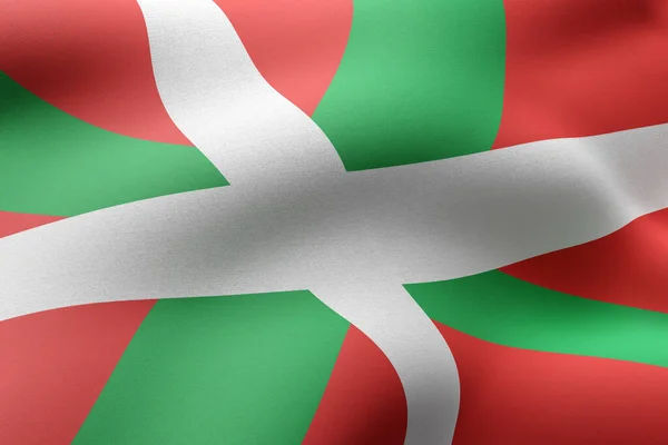 Рендеринг Шелковистой Страны Басков Испанский Флаг Сообщества — стоковое фото