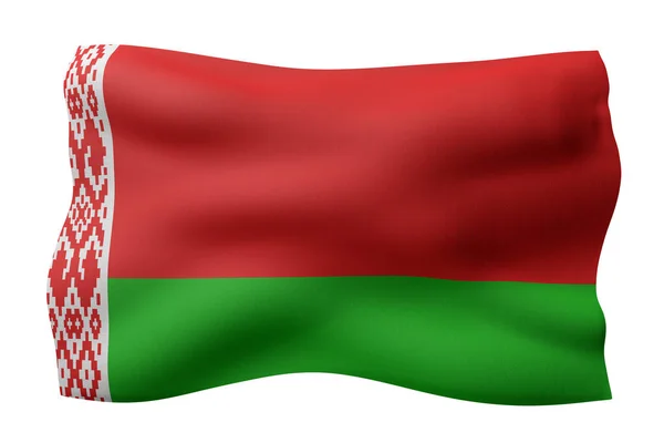 Rendering Detail Silked Belarus Flag White Background — Stock Photo, Image