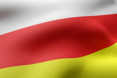 Güney Osetya bayrağının 3D yansıması