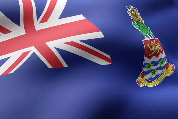 Rendering Della Bandiera Delle Isole Cayman Sventola — Foto Stock