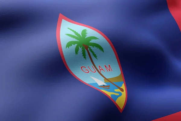 グアムの旗を振っての3Dレンダリング — ストック写真