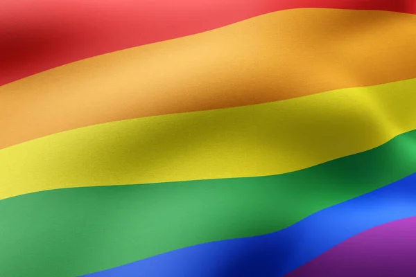 Weergave Van Een Gay Vlag Zwaaien — Stockfoto