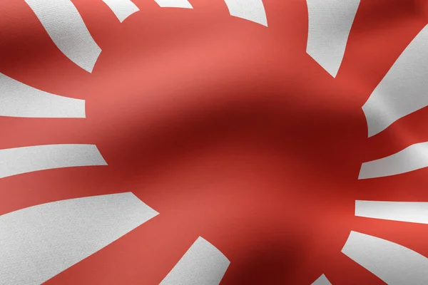 Rendering Una Bandiera Imperiale Giapponese Sventolante — Foto Stock