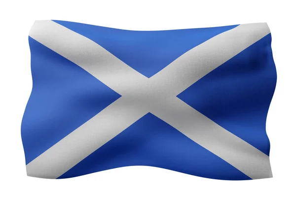 Rendering Scotland Flag Isolated White Background — Stock Photo, Image