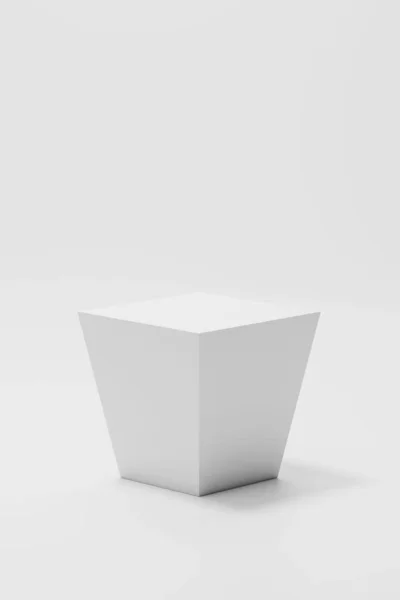 基于白色背景的白色立方体的3D渲染 — 图库照片