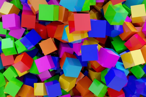 Rendering Lot Colorful Cubes — Stock Photo, Image